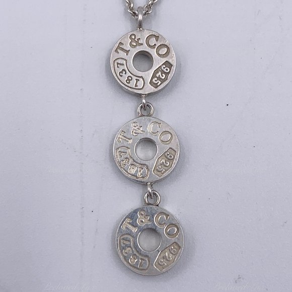 Auth Tiffany & Co Triple Circle Pendant Necklace - Picture 4 of 9